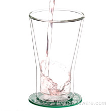 Cana din sticla borosilicata cu perete dublu pentru ceai verde